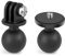 GEPULY 2pcs 1''Ball Head Mount 1/4-20 Threaded Stud+Tripod Adapter for Gopro Hero Series/AKASO/Insta360/DJI/OSMO Action Camera, Fit RAM Ball Head Mount B Size Double Socket Arm