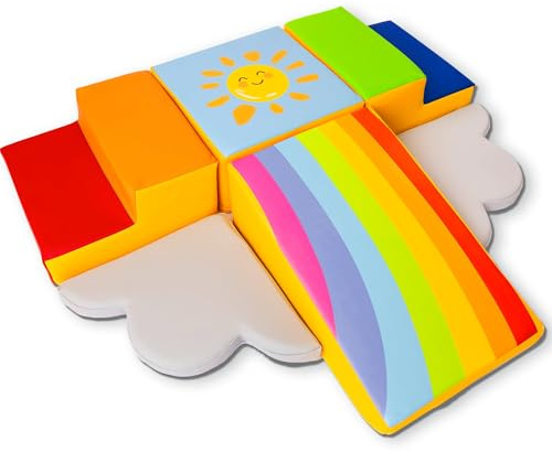 Once Upon a Cloud Foam Climbing Blocks 6-Piece Set - Indoor Climbing Toys for Toddlers Ages 1 to 4 Years - Soft Play Equipment that Builds Motor Skills and Balance