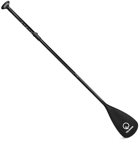 TSUNAMI Paddle 3-teilig für SUP Stand-Up Paddling Board, Stechpaddel, Verstellbar Teleskop 165cm-215cm, Kunststoff, Rutschfester Griff, für Kajak, Dingy Boote, Paddelboard, Schlauchboot SUP
