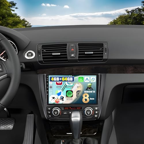 8-kärnig Android 15-bilradio för BMW 1-serie E81 E82 E87 E88 med 4 GB RAM och 64 GB lagring CAMECHO Navigering Apple CarPlay trådlöst DSP 9-tums skärm Android Auto WiFi Bluetooth 5.0 FM/RDS