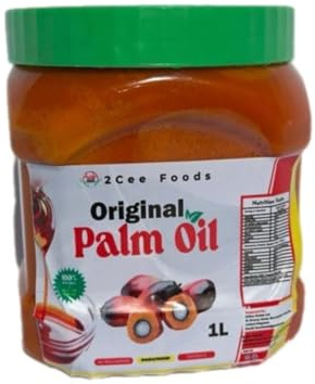 Premium Nigerian Red Palm Oil – 100% Pure & Unrefined | Natural Cooking Oil for African & Caribbean Cuisine | Rich in Vitamins A & E | Cold Pressed | 1L Bottle (Small)