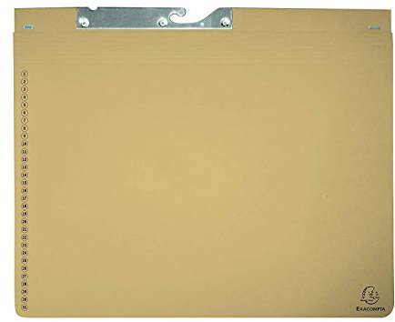 Exacompta 353222B 25er Pack Pendelhefter Exaflex aus extra starkem Recycling Karton, mit zwei Abheft-Vorrichtungen, eine dehnbare Tasche am Rückendeckel für Büro, Kanzlei und Anwälte chamois