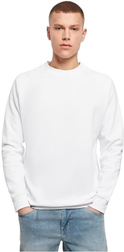 Build Your Brand Herrtröja med raglan ärmar Raglan Sweat Crewneck, herrtröja finns i 3 färger, storlekar S–5XL, Vit, 3XL