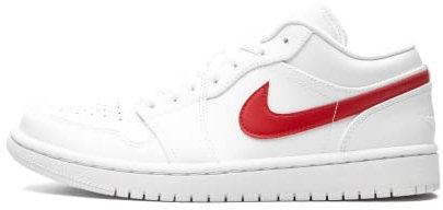 Jordan Damen WMNS Air 1 Low AO9944 161 University Red, Größe 39,5 W, Weiß/Universität Rot-Weiß, 37.5 EU