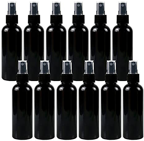 ZEOABSY 12 Pièces 100ml Vaporisateur Vide, Noir Petits Vaporisateur en Plastique, Flacon Spray Vide, Atomiseur Parfum, Bouteilles avec Pompe de Pulvérisation Noir de Voyage