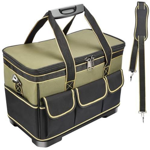 Noosverl Tool Bag,Large Tool Bag Storage Organiser Tote,Muti-Purpose with Adjustable Shoulder Strap Heavy Duty 40 x 23 x 28 cm