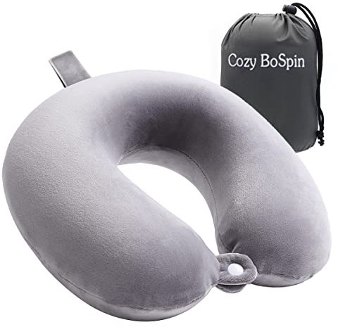 Cozy BoSpin Reisekissen- Perfektes Memory Foam Nackenkissen Stützkissen,kompakt und leicht, schnell gepackt,Schlafrestkissen (grau)