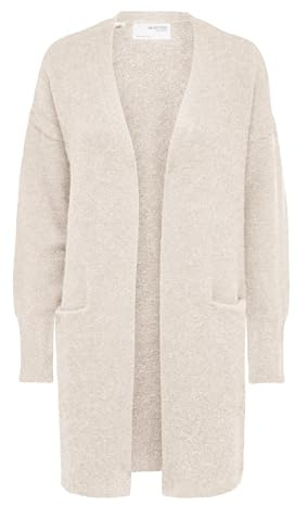 SELECTED FEMME Cardigan Long Slflulu New Ls Knit B Noos pour Femme, Bouleau, XL