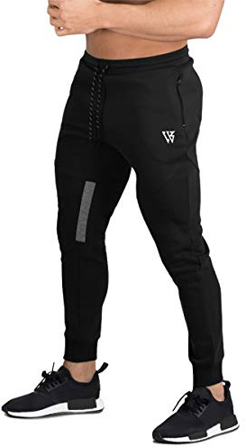 ZENWILL Cremallera Gym Jogger Pantalon Deporte Malla Hombre | Pantalon Chandal Hombre Gimnasio, Pantalón Chandal Fitness Algodón, Pantalon Largo Deportivo Transpirable Hombre running