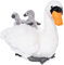 Uni-Toys - Schwan mit Babys - 24 cm (Höhe) - Plüsch-Vogel - Plüschtier, Kuscheltier, Weiß