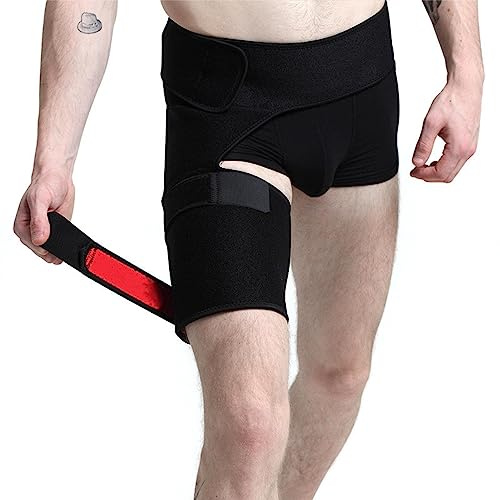 Fulenyi Compression pour Hanche, Ceinture Soulagement La Hanche Compression Leg Wrap Attelles Cuisse, Respirant Quick Recovery Groin Protector Hip Support Wraps