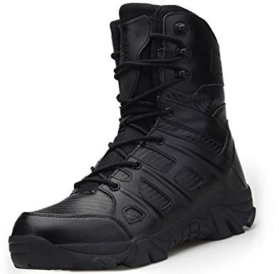 IYVW 5.AA Stivaletti da Uomo Stivali da Trekking Maschili da Esterno Stivali Militari da Combattimento Tattici Stivaletti da Lavoro Casual Scarpe Stringate