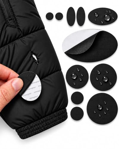 Self-adhesive Repair Patches for Jackets, Tents, Sleeping Bags, Black