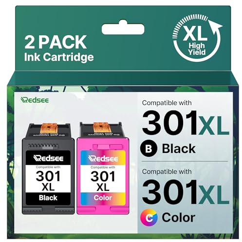 301XL 301 XL Cartuchos de Tinta Remanufacturado para HP 301 Negro y Color Compatible Cartuchos de Tinta 301 para HP Deskjet 2450 2544 1050 3050 Envy 4500 5530 4508 OfficeJet 2620 2620 (Negro/Color)