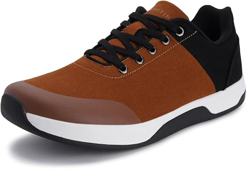 WHITIN Men's Zero Drop Shoes Wide Width Toe Box Size 11 Outdoor Athletics Jogging Canvas Upper Casual Brown 45