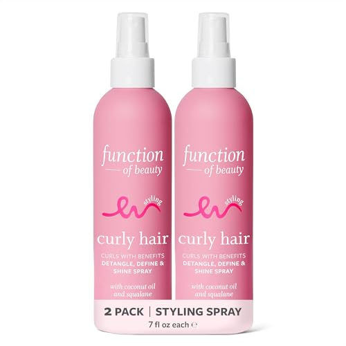 Function of Beauty Curly Hair Styling Spray - Anti-Frizz Curl Defining Styling Spray with Flexible Hold Detangles, Defines & Adds Shine - Lightweight Color-Safe & Sulfate-Free Hair Care Product