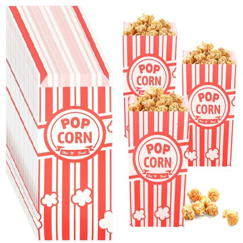 GOSHIES 200 Stück Popcorn Tüten Popcorntüten Popcorn Tüten Klein Popcorn Behälter Popcorntüten Klein Papiertüten Partytüte für Popcorn Salzstangen und Candybar Party, Geburtstag