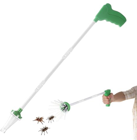Spider Catcher, Detachable Spider Catcher, 90cm Humane Extra Long Reach Handle Spiders Grabber Trap - Remove Wasps Bee Moths Ins-ects Control Tool