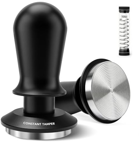 PHILORN Espresso tamper 51 mm med 3 fjäderbil rebound | Kaffetamper för portafilter maskiner, barista tillbehör för kaffeälskare, instegsnivå och proffs