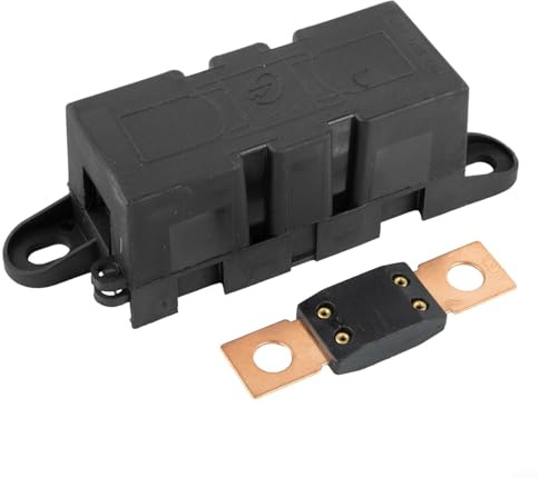 Resistente para portafusibles MEGA de 12 24 V nominal 60 500 amperios con soporte de fusible de perno y pernos M8 adecuado para sistemas de alimentación de audio automotriz y marino (350 A)