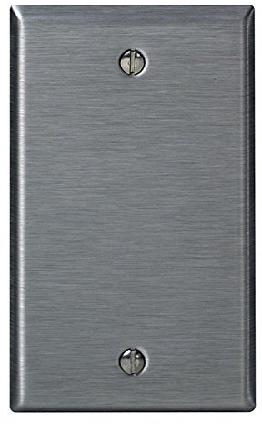 Leviton 1-Gang Blank Wallplate, Box Mount, 84014, Stainless Steel