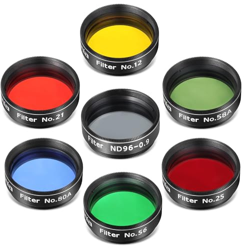 Astromania Filter-Set mit sieben Teleskopfiltern (3,2 cm)