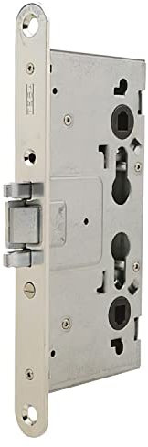 Tesa Assa Abloy CF5ENGTR9ZCE Cerradura cortafuegos CF50 con Nueca pasante, No Antipánico, Frente Zincado