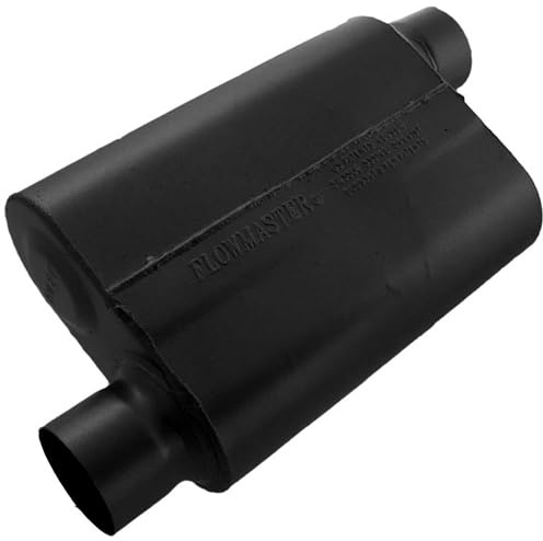 Flowmaster 40 Series Original Chambered Muffler – 3.00” Offset In / 3.00” Offset Out – Aggressive Sound – 16-Gauge Aluminized Steel – For Muscle Cars, Street Rods, Trucks, SUVs & Strip Builds (43043)