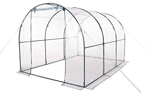 VERDELOOK Serra per orto a tunnel con telo trasparente in PVC, 200x300x180 cm
