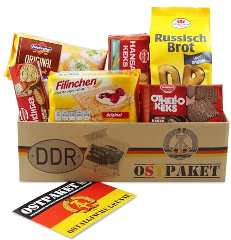 Ostpaket Knusperpaket mit 6 typischen Produkten der DDR Geschenkset Ostprodukte DDR - Geschenkidee Kekspaket