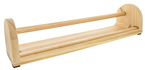US Art Supply 12-Inch Wooden Tabletop Easel Paper Roll Holder and Dispenser - Craft Paper Roll Dispenser with Safe Tear Strip, Solid Wood Construction