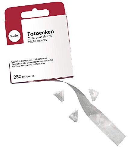 Rayher - 3340200 - EasyGlue Fotoecken, 1,3x1,5 cm, Box 250 Stück