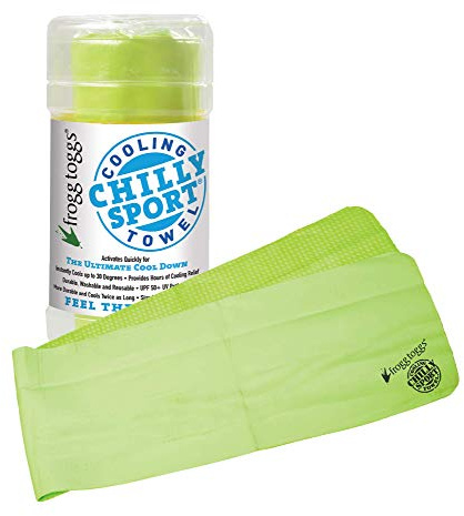 FROGG TOGGS Chilly Sport Cooling Neck Wrap & Head Band, Hivis Green, 33 x 6 1/2