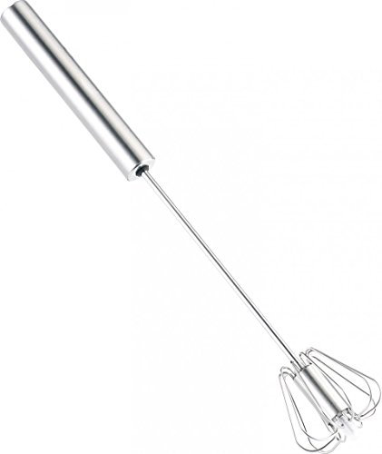 PEARL Zauberquirl: 2er Set Multi-Quirl mit Drehautomatik, Edelstahl, 25cm (Milchaufschäumer, Wiener Quirl, Handrührgerät)