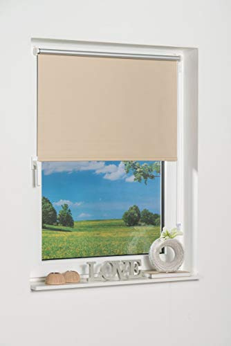 K-Home Thermorollo Verdunklungsrollo ohne Bohren Beige B90 x H150 cm