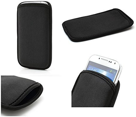 DFVmobile - Vattenavvisande väska neopren av flexibel stretchig mjuk exklusiv och premium för Fnac Phablet 2 5 HD – svart
