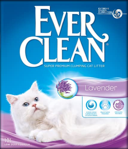 Ever Clean Clumping Cat Litter, Lavender Scented for Long-lasting freshness, Maximum Odour Elimination, 10L