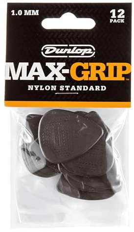 Dunlop Médiators nylon Max Grip 1.00 Set Standard Player, 12 pièces - Jeu de Médiators