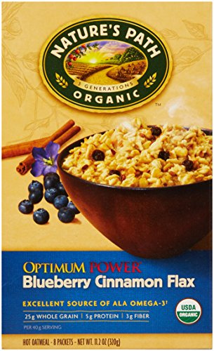 Nature's Path Organic Instant Hot Oatmeal, Optimum Power, Blueberry Cinnamon Flax, 8 Count