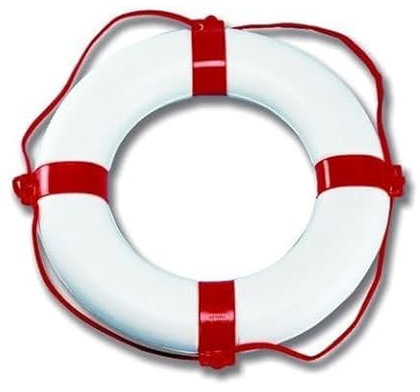 Rettungsring Rettungsreifen Schwimmreifen 65 cm, Farbe weiß/rot