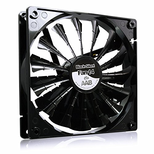 AABCOOLING Black Silent Fan 14 - Silent and Efficient 140mm Fan with 4 Anti-vibration Pads