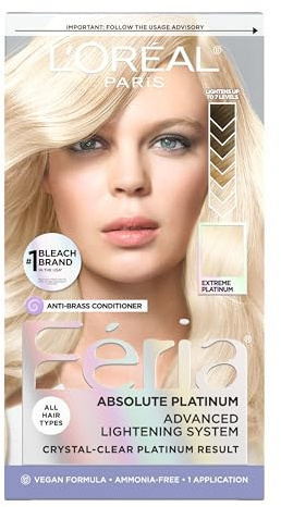 L'Oreal Paris Feria Multi-Faceted Shimmering Permanent Hair Color, Extreme Platinum, Pack of 1 Hair Dye Kit