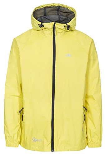 Trespass Adults Waterproof Jacket Qikpac - Lightweight Packaway Raincoat, 2 Zip Pockets, Full Body Front Zip, Adjustable Hood, Storm Flap, Ventilated Back, Foldable Packs in Pouch