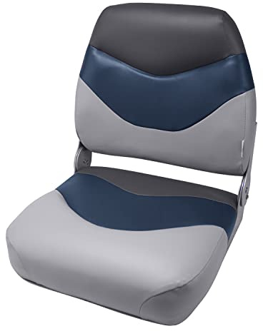 Wise 8WD999PLS-840 Tracker Style Mid-Back Boat Seat (Marble/Navy/Charcoal)