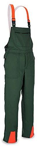 Profi Schnittschutzlatzhose KWF Latzhose Schnittschutzhose Forsthose- Gr. 52, Grün Orange