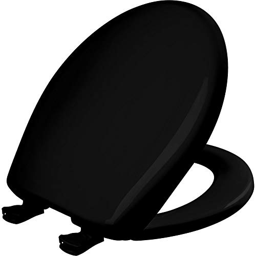 Bemis 200SLOWT 047 Toilet Seat Will Slow Close, Never Loosen and Easily Remove, Black, Round