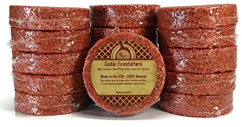 Midwest Hearth Cedar Fire Starters (16 Pack - Up to 64 Fires) Made in USA