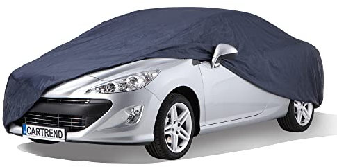 cartrend Vollgarage New Generation, Auto Abdeckplane, wetterfeste, waschbare Abdeckung, Polyester blau, mit Aufbewahrungstasche, Größe L, L: 483 x 208 x 150 cm