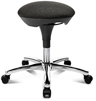 TOPSTAR Hocker Hoc 20 anthrazit - Rollhocker Drehhocker mit Teppichbodenrollen