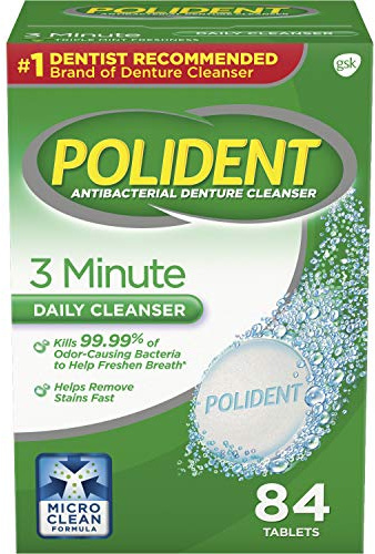 Polident 3 Minute Denture Cleanser Tablets - 84 Count